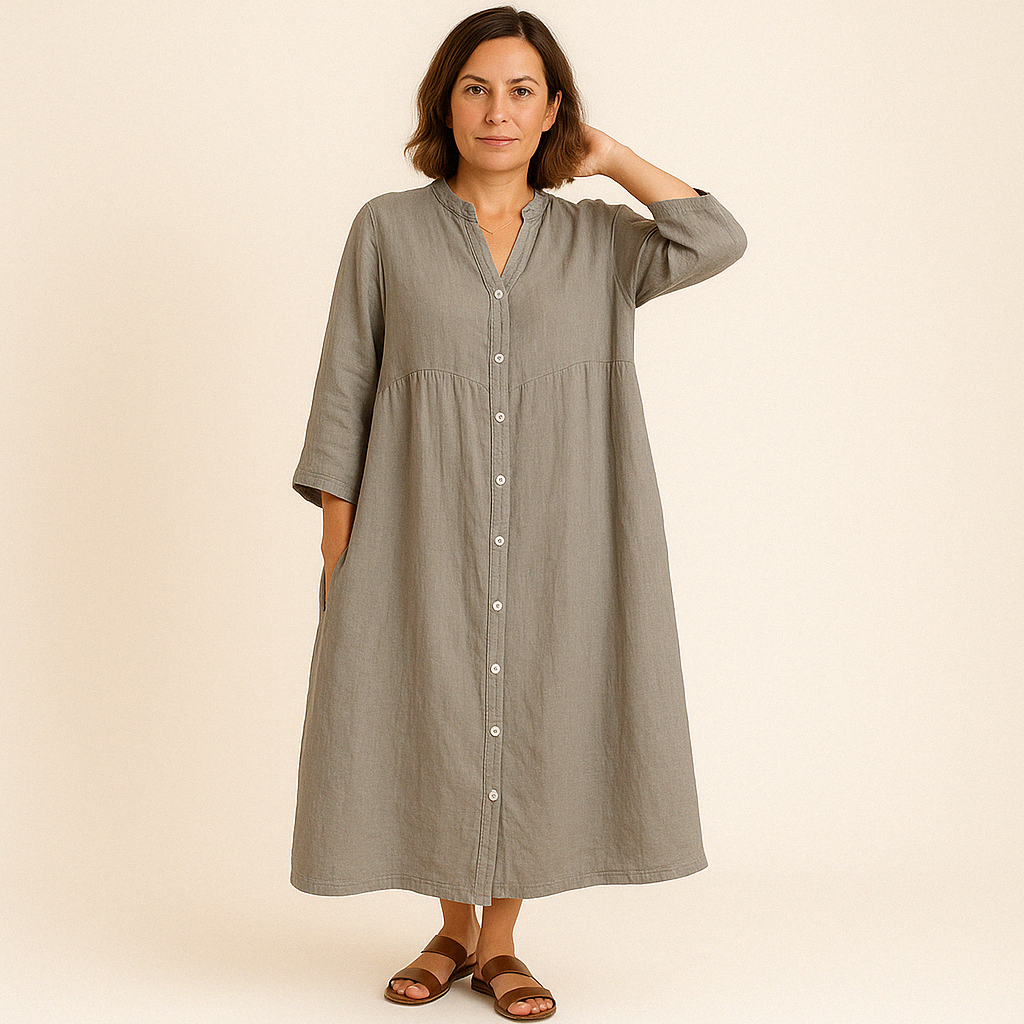 Johana | Vestido Camisero Midi con Botones
