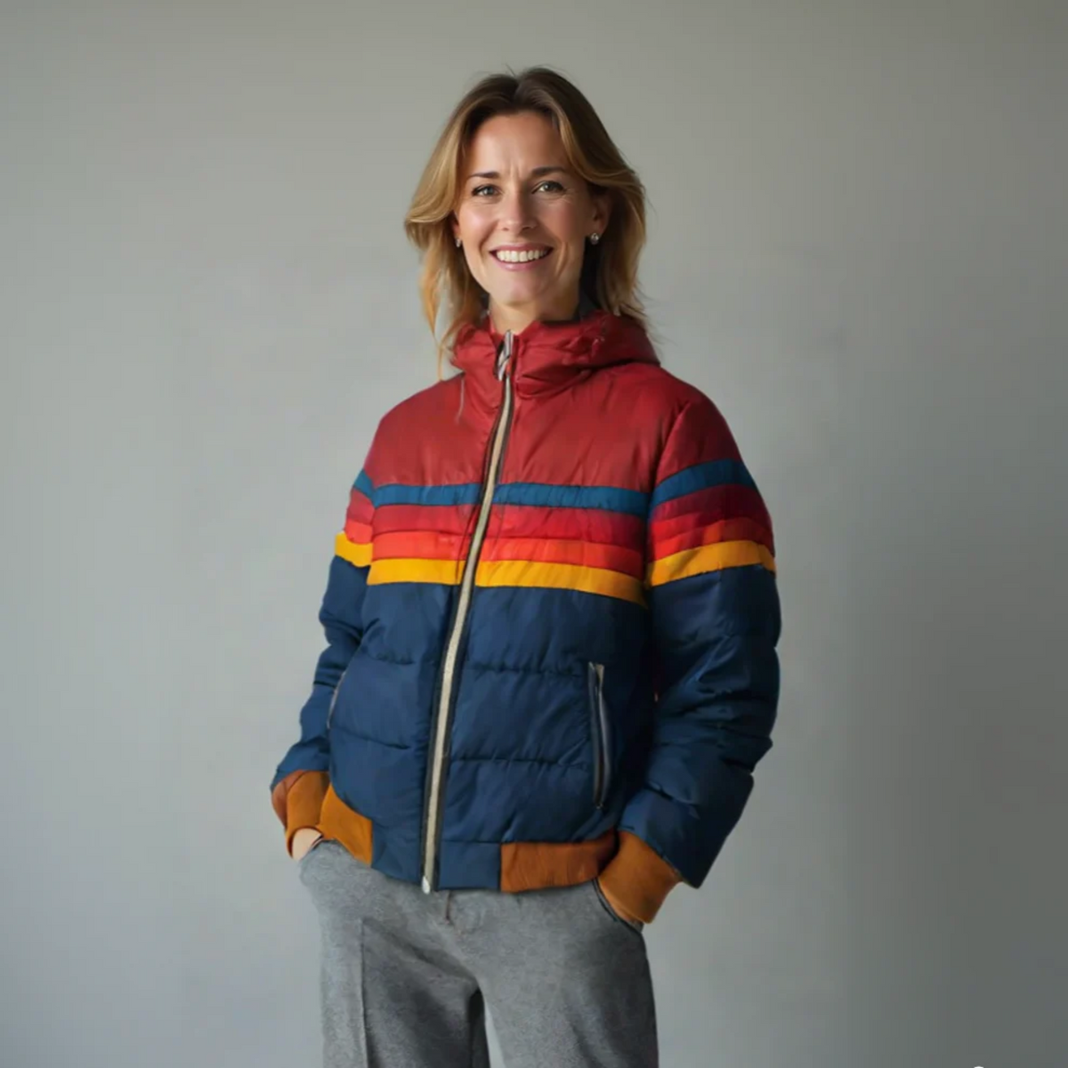 Damen retro zip | Chaqueta con cierre retro y bolsillos