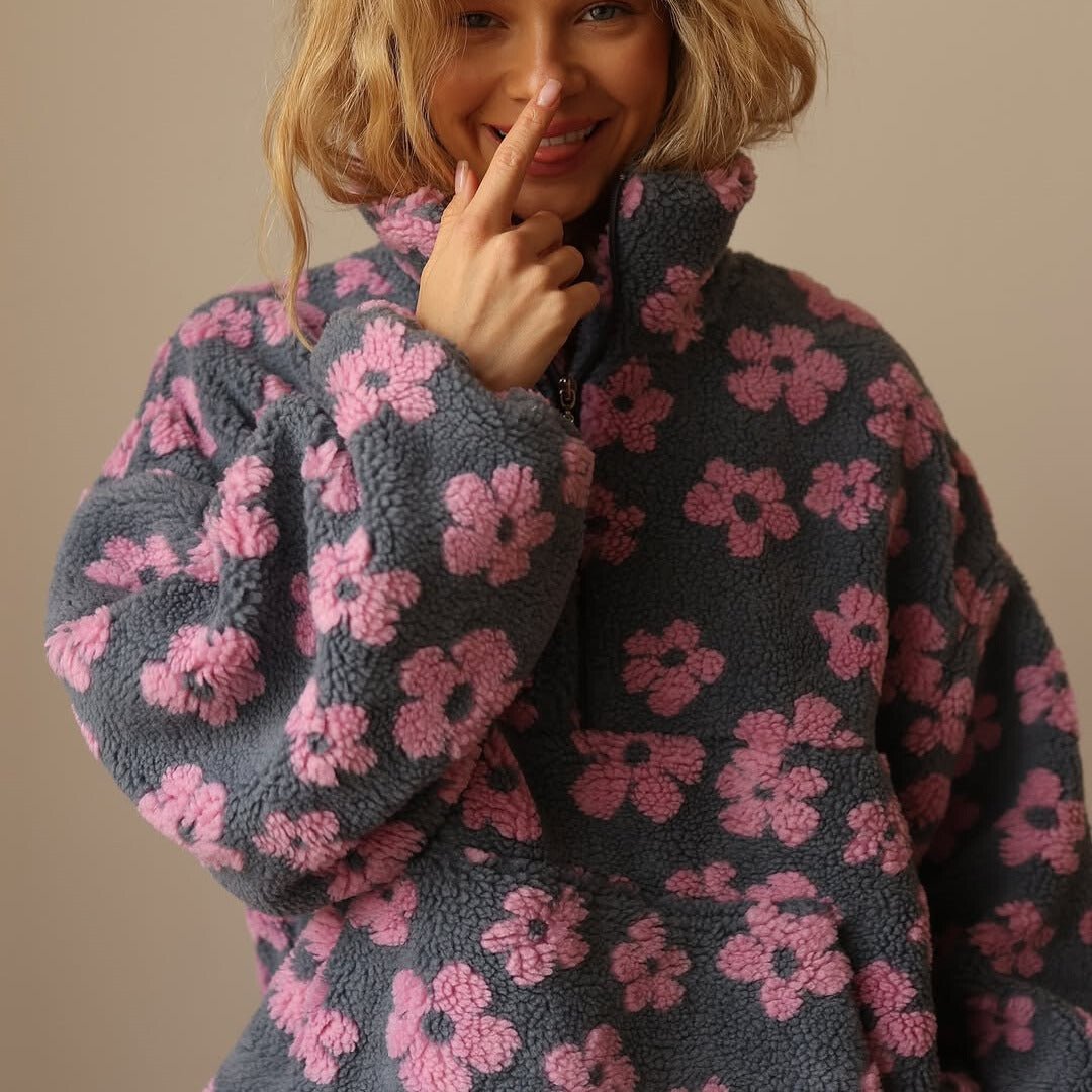 Rheaiys | Suéter Oversized con Media Cremallera