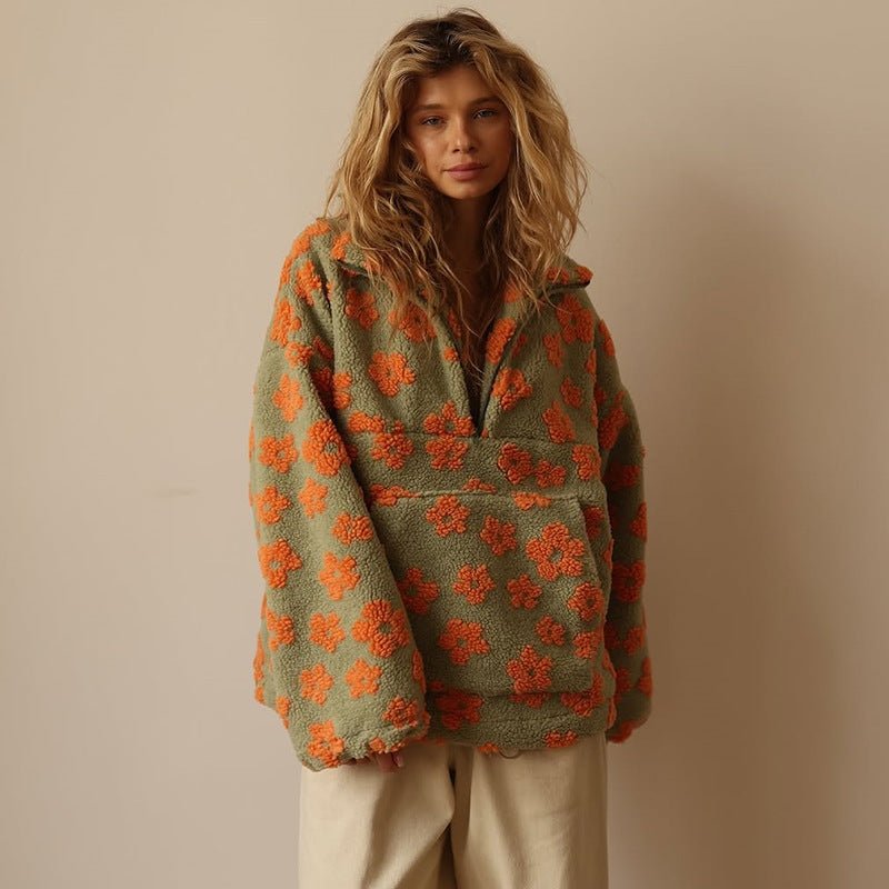 Rheaiys | Suéter Oversized con Media Cremallera