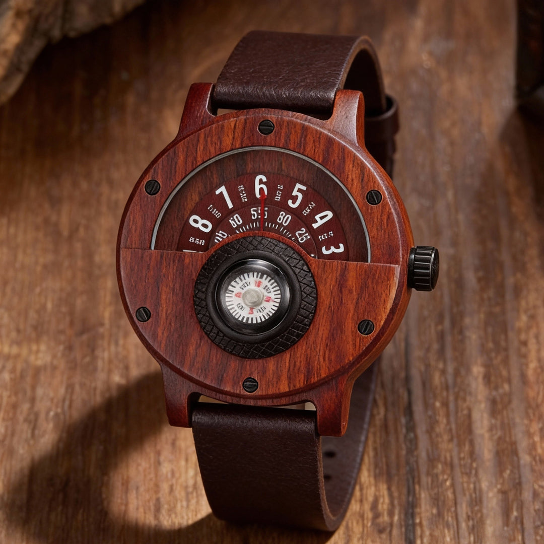 Krzysztof | Reloj Madera Artesanal Hombre Esfera Brújula
