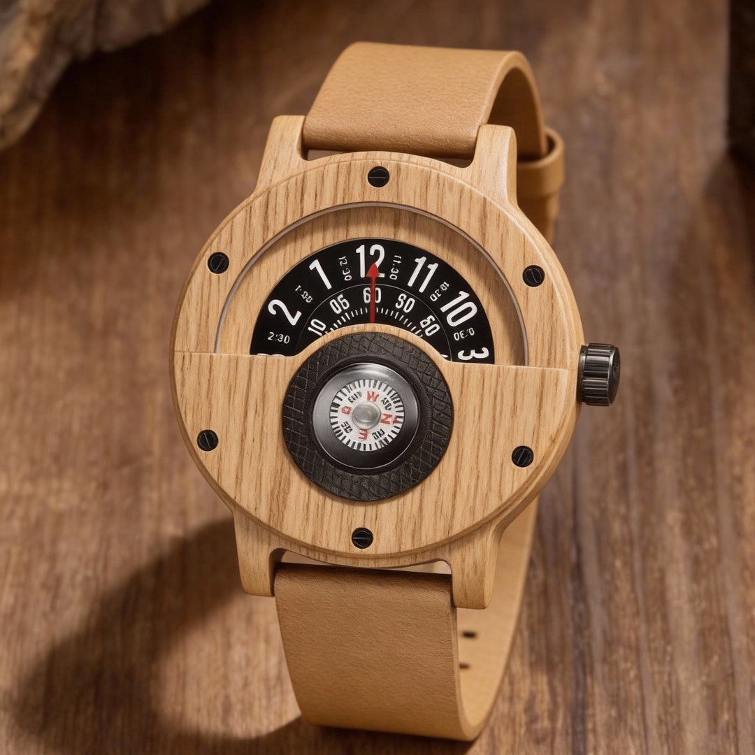 Krzysztof | Reloj Madera Artesanal Hombre Esfera Brújula