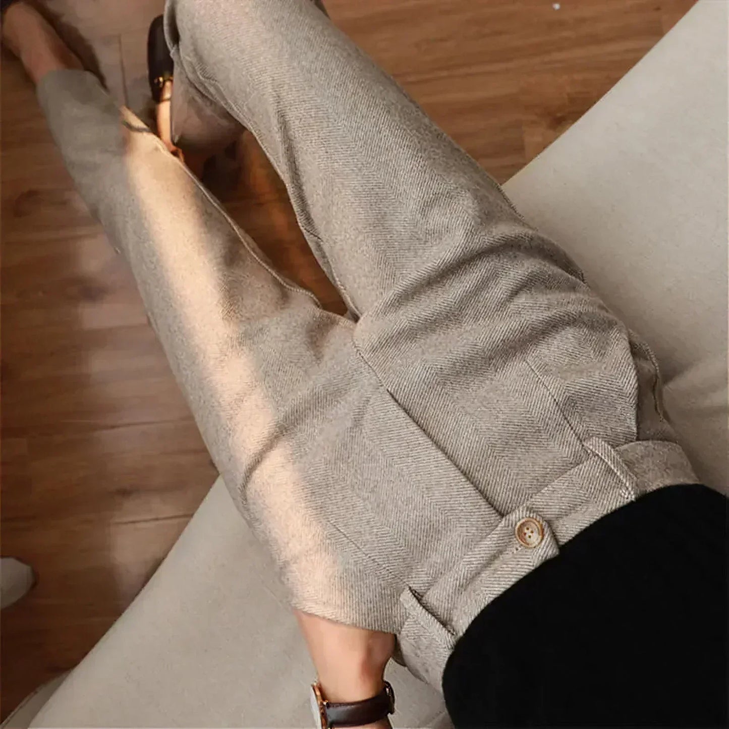 Ard – Pantalones de Cintura Alta y Corte Recto