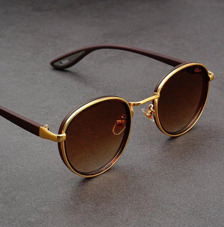 NoirGlow | Gafas Retro Redondas con Marco Doble Metálico