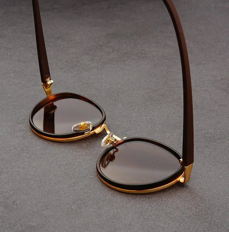 NoirGlow | Gafas Retro Redondas con Marco Doble Metálico