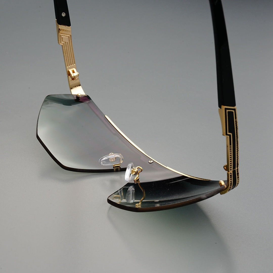 GlareVibe - Gafas De Sol Sin Montura Lentes Irregulares