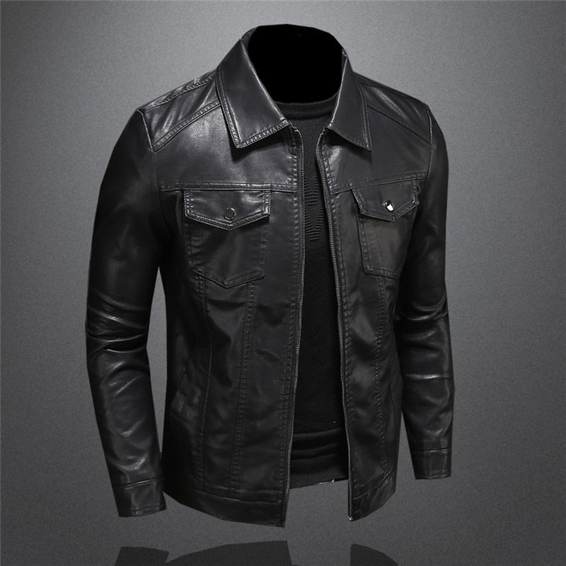 Merten | Chaqueta Estilo Piel Con Cremallera Frontal