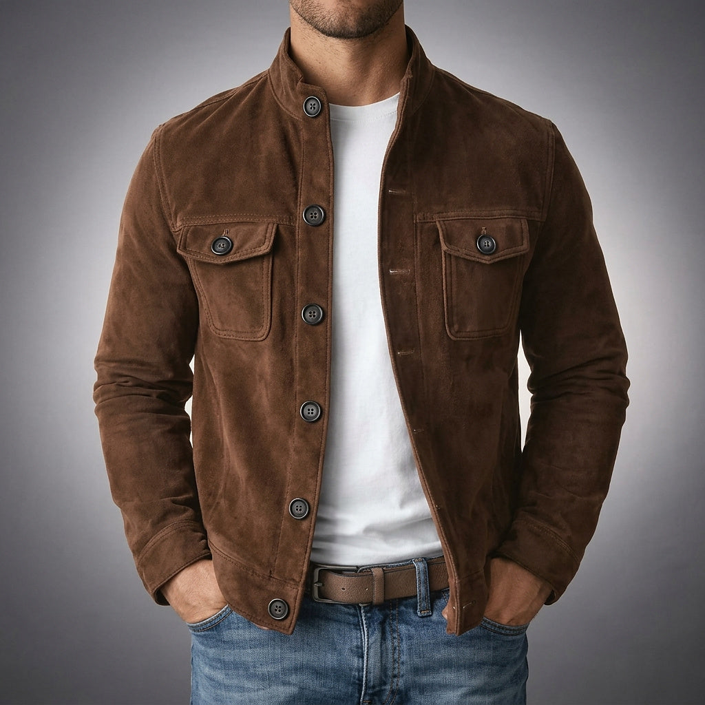 Gideon | Chaqueta con Gola Alta y Botones