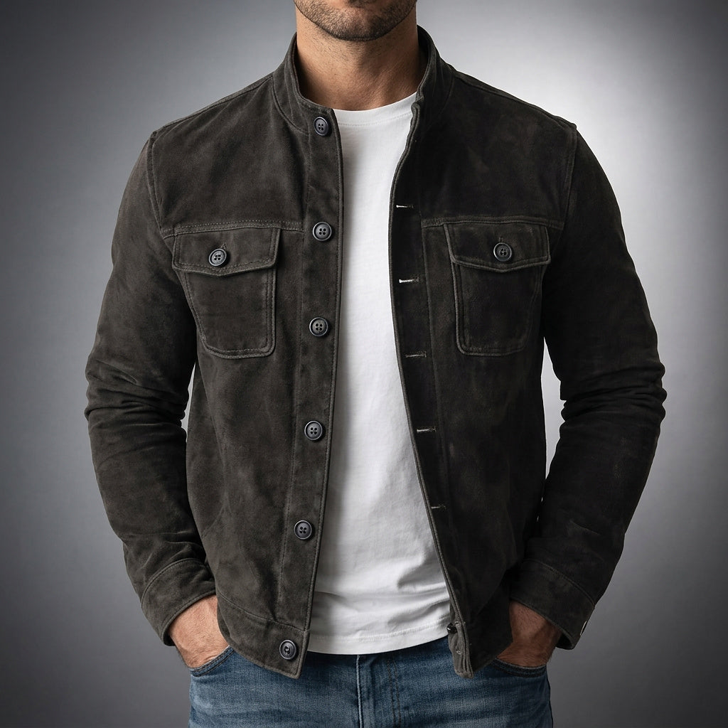 Gideon | Chaqueta con Gola Alta y Botones
