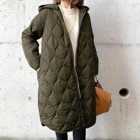 Rina | Abrigo Parka Largo Acolchado con Capucha