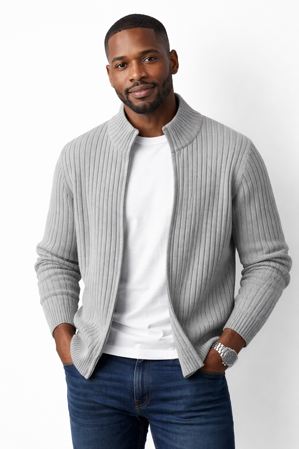 Danial | Cardigan de punto con cuello alzado