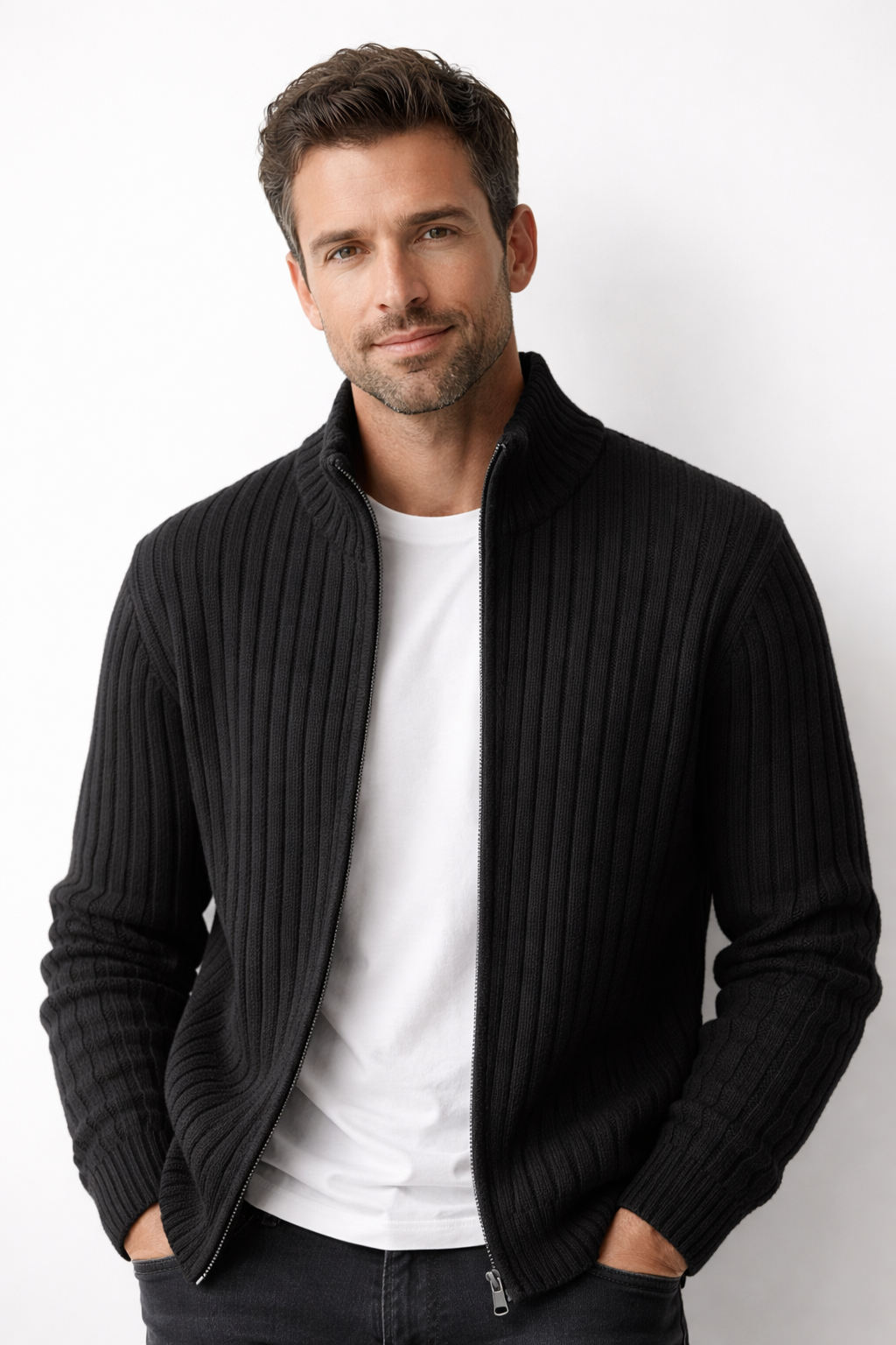 Danial | Cardigan de punto con cuello alzado