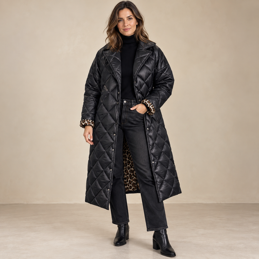 Crocifissa | Abrigo Largo Con Acolchado Diamante