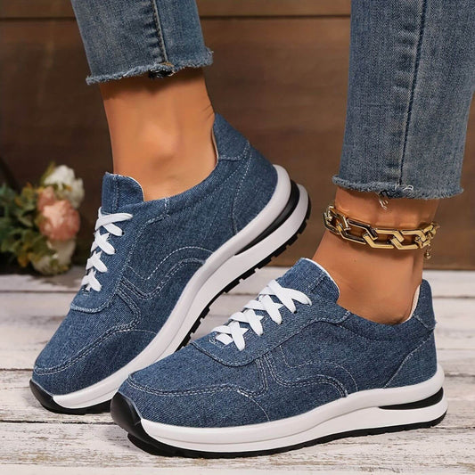 Estela | Zapatillas Denim Con Cordones Casual