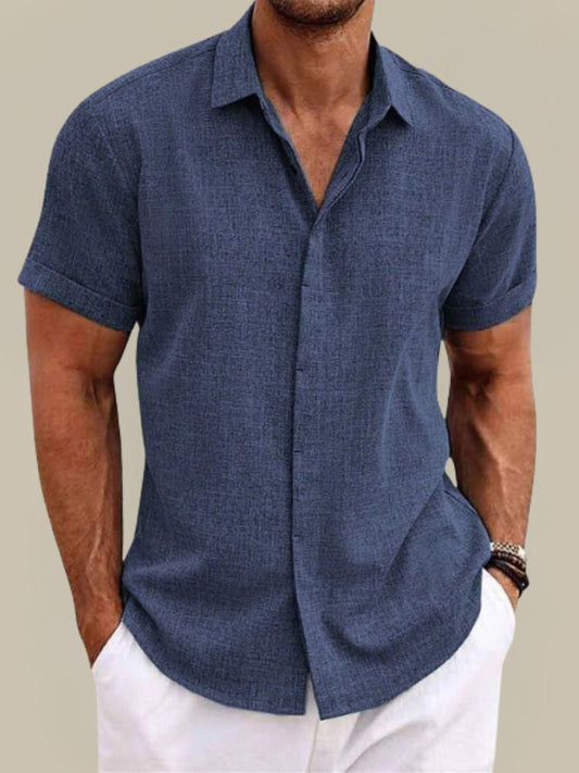 Cosmotrace | Camisa Casual de Manga Corta con Botones
