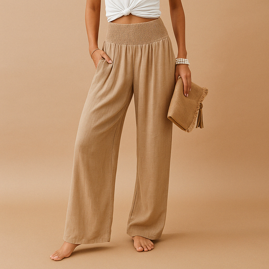 Christine | Pantalones de pierna ancha con cintura elástica