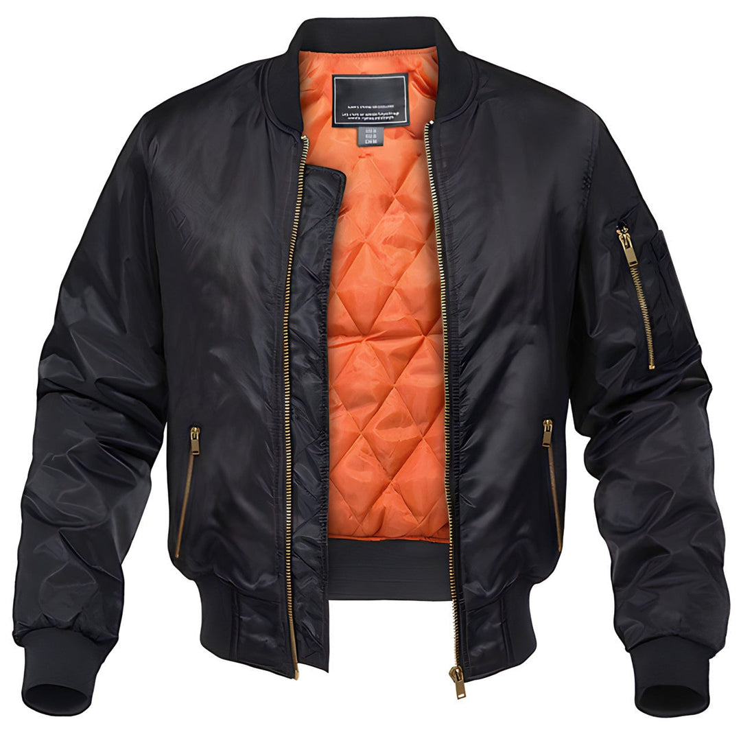 Johnson | Chaqueta bomber con forro naranja y cremallera
