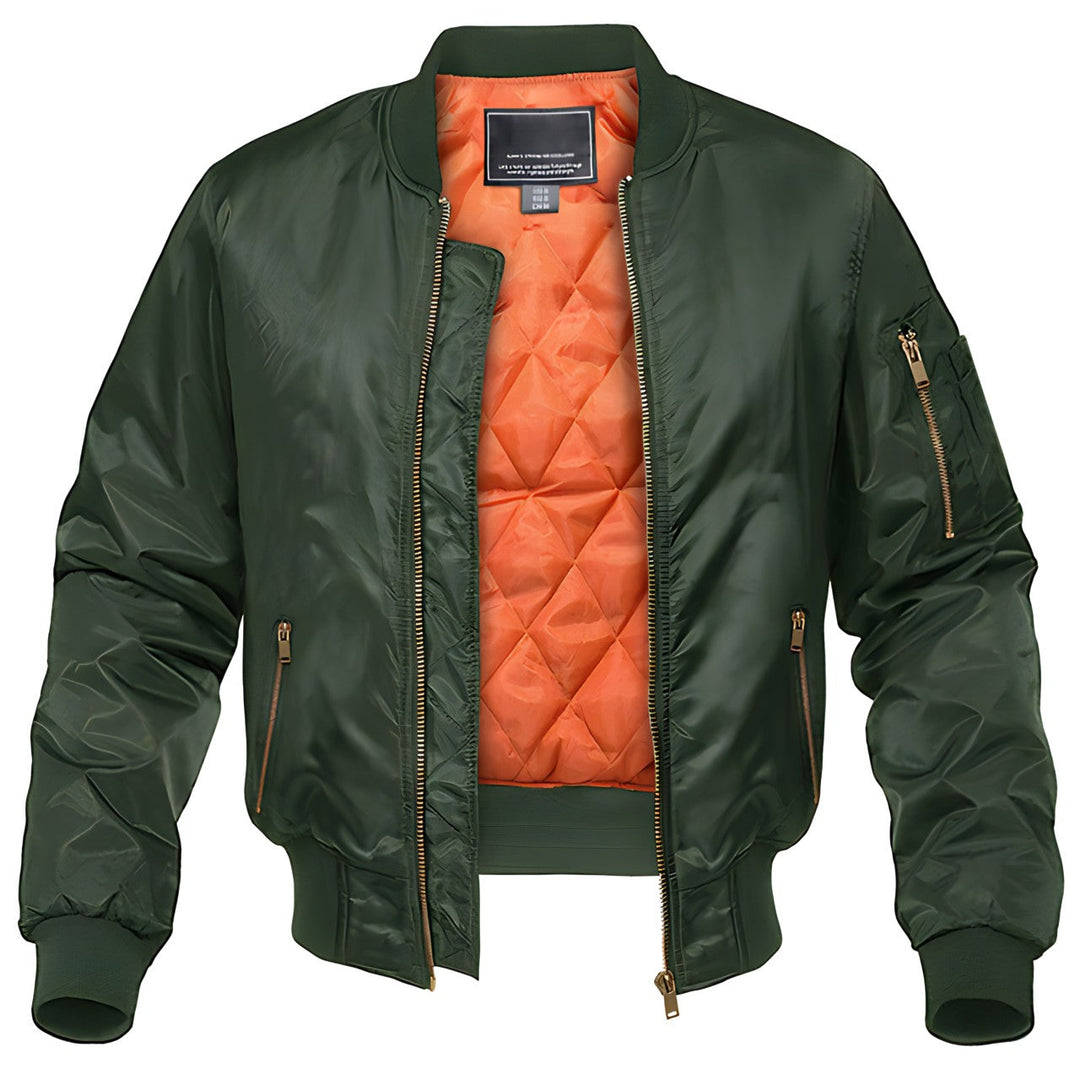 Johnson | Chaqueta bomber con forro naranja y cremallera