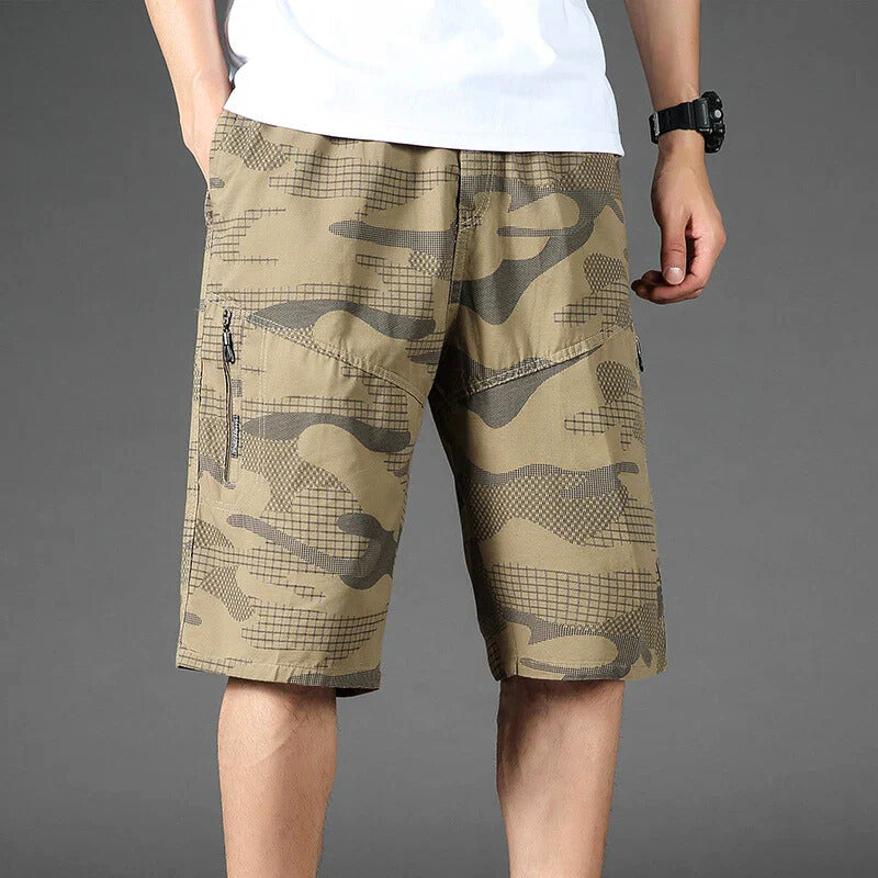 Jireh | Pantalones Cortos De Hombre Con Estampado De Camuflaje Hasta La Rodilla