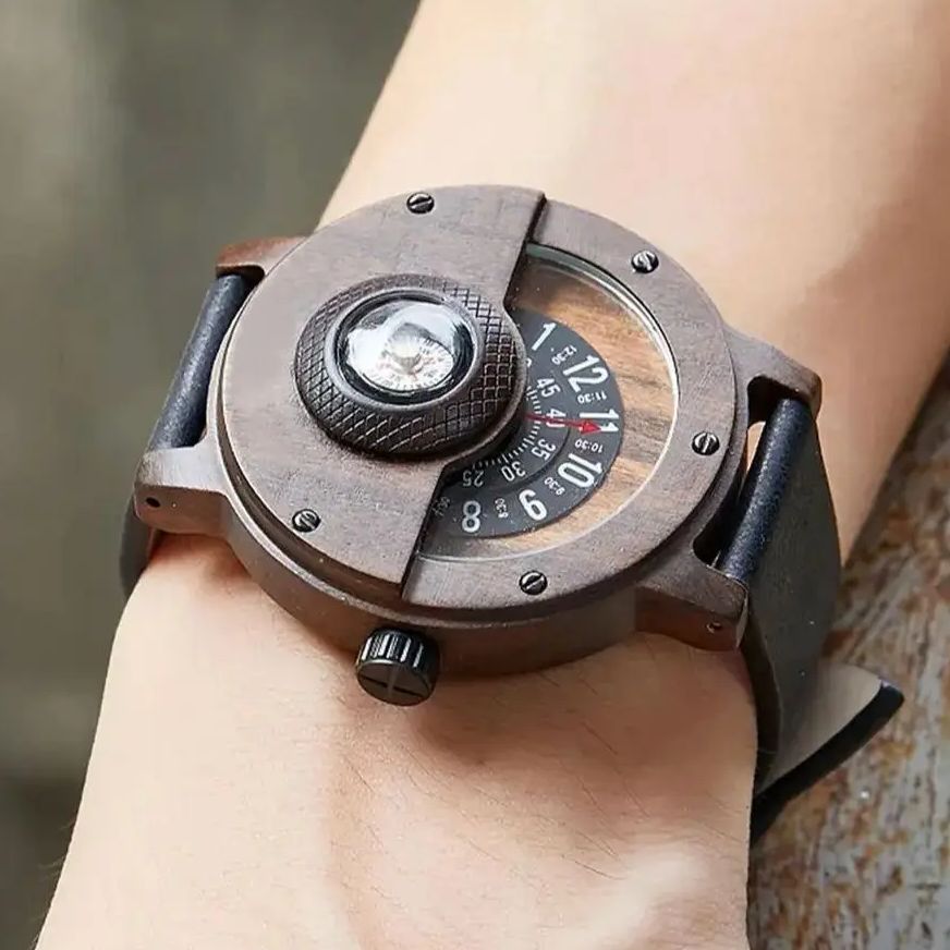 Krzysztof | Reloj Madera Artesanal Hombre Esfera Brújula