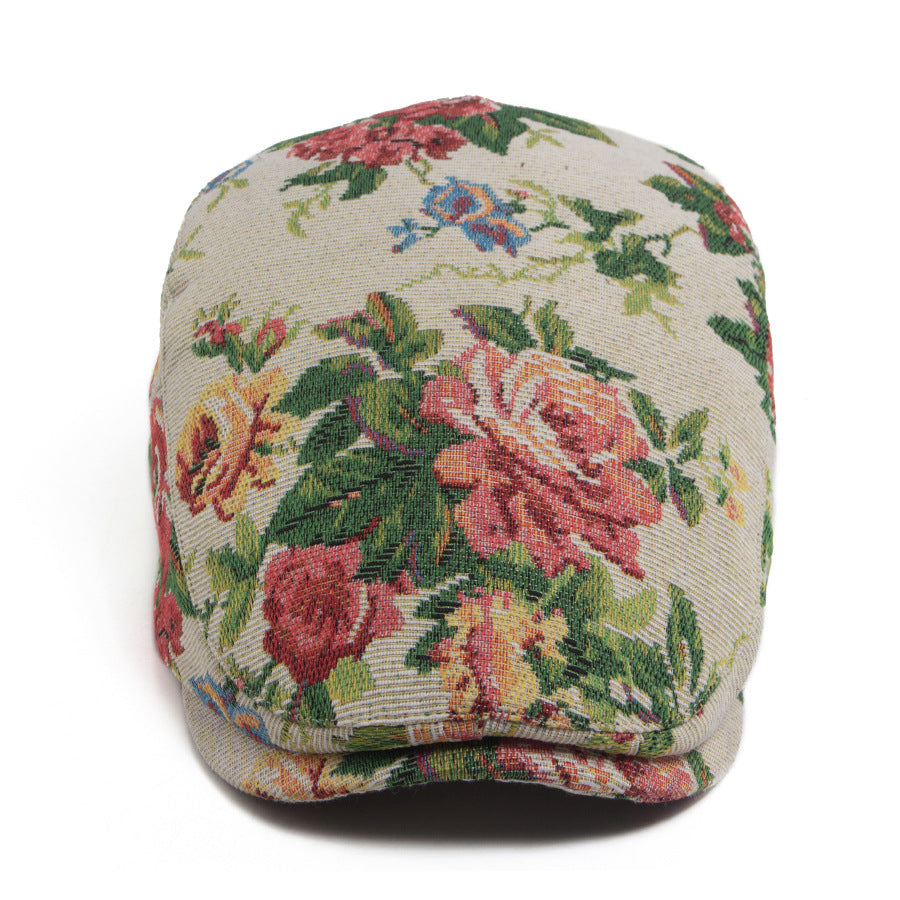 Sekou | Gorra Plana Tejida Con Estampado Floral