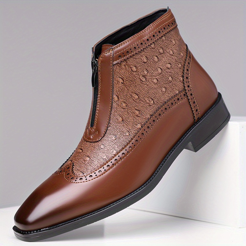 Butler - Botines de Punta Cuadrada Con Cremallera Frontal