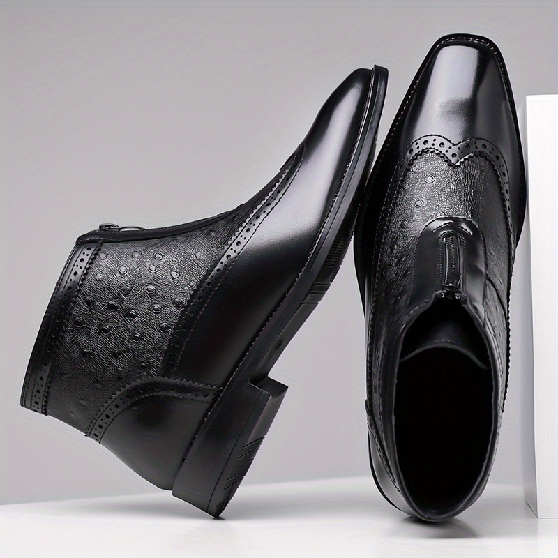 Butler - Botines de Punta Cuadrada Con Cremallera Frontal