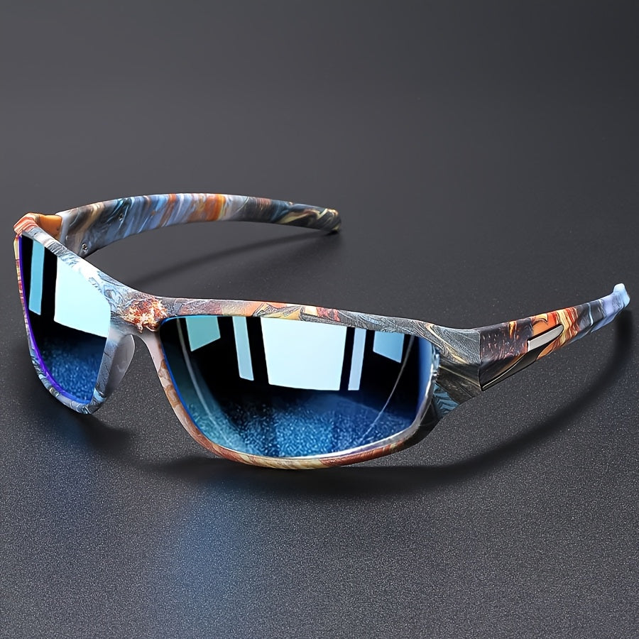 Nexoray | Gafas De Sol Deportivas Envolventes Con Cristales Espejados Y Montura Estampada