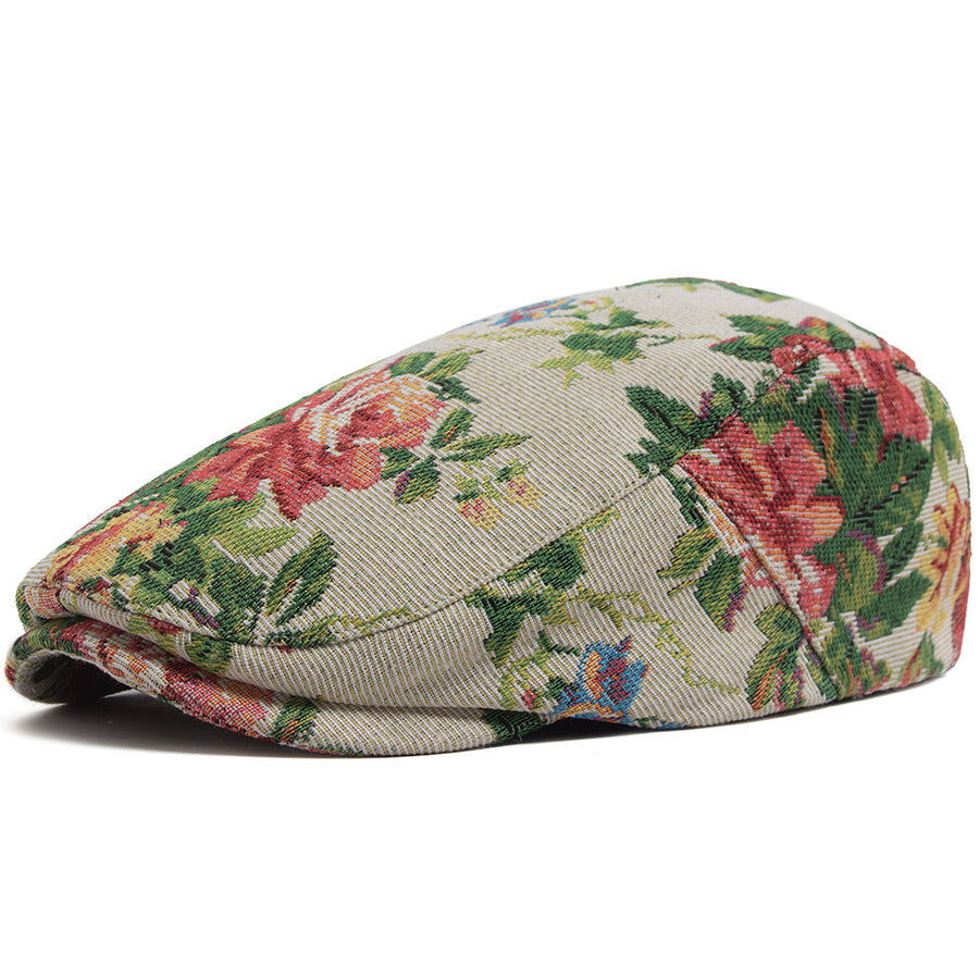 Sekou | Gorra Plana Tejida Con Estampado Floral