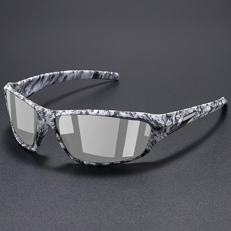 Nexoray | Gafas De Sol Deportivas Envolventes Con Cristales Espejados Y Montura Estampada