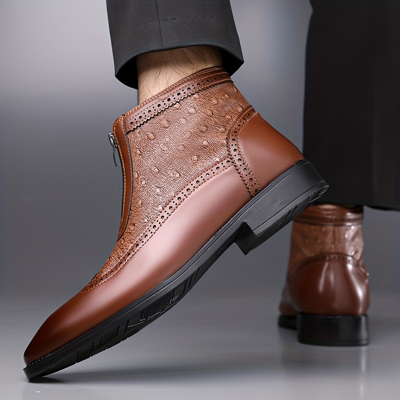 Butler - Botines de Punta Cuadrada Con Cremallera Frontal