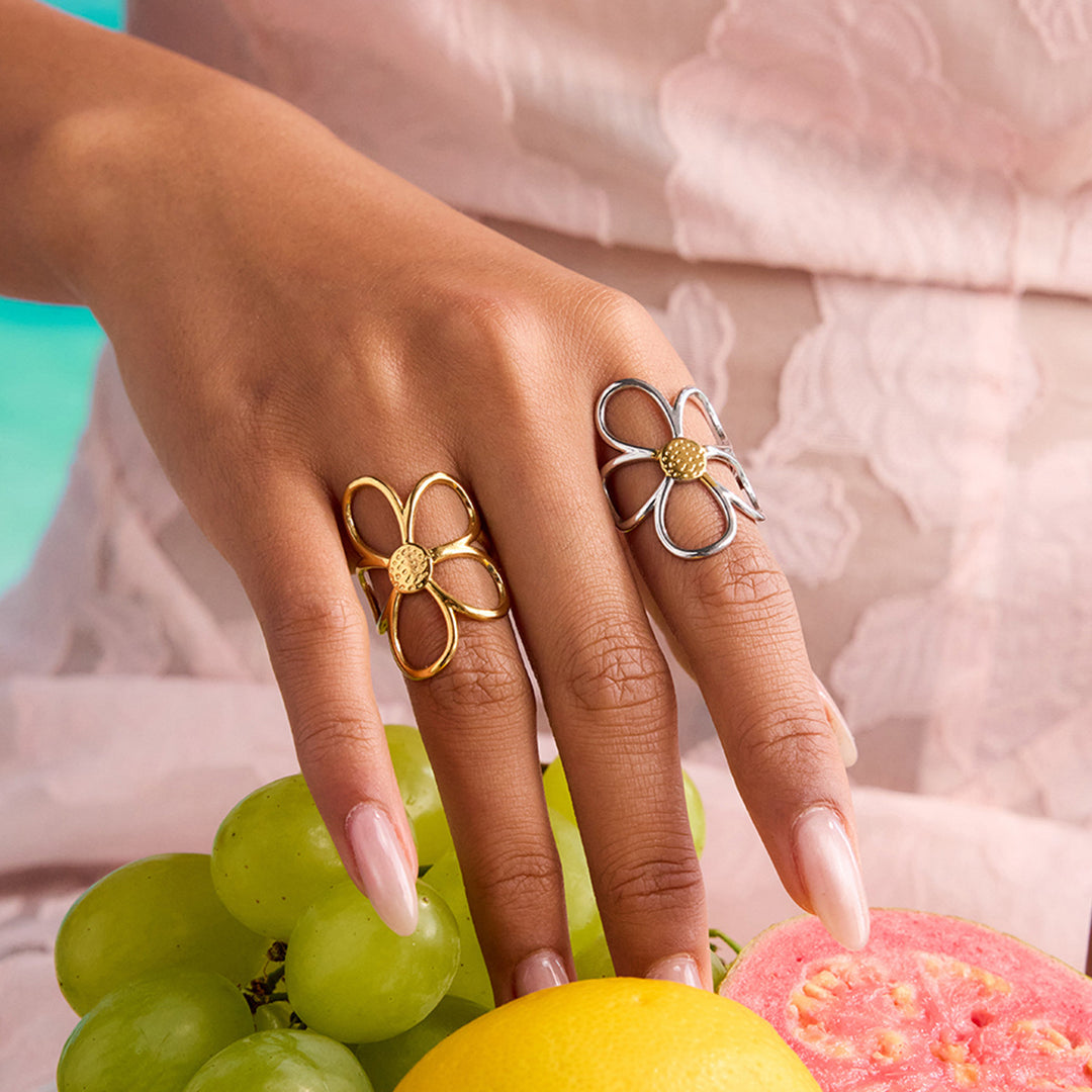 Meloni | Anillo Ajustable Flor Margarita Abierta