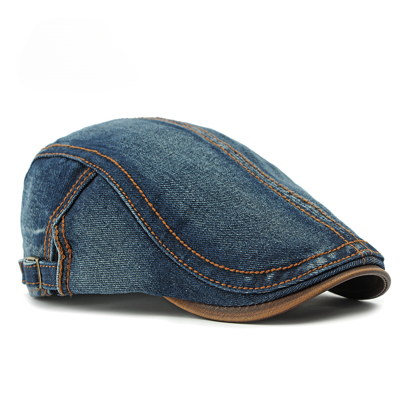 DenvaroCrest | Gorra plana de denim con costura contrastante