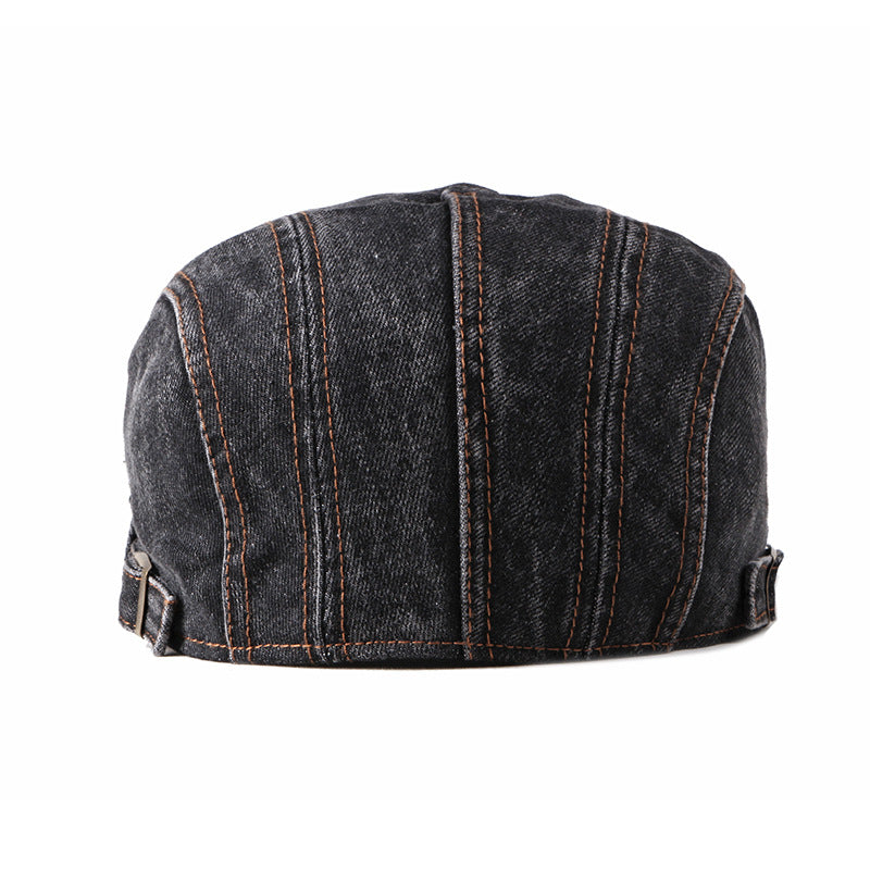 DenvaroCrest | Gorra plana de denim con costura contrastante