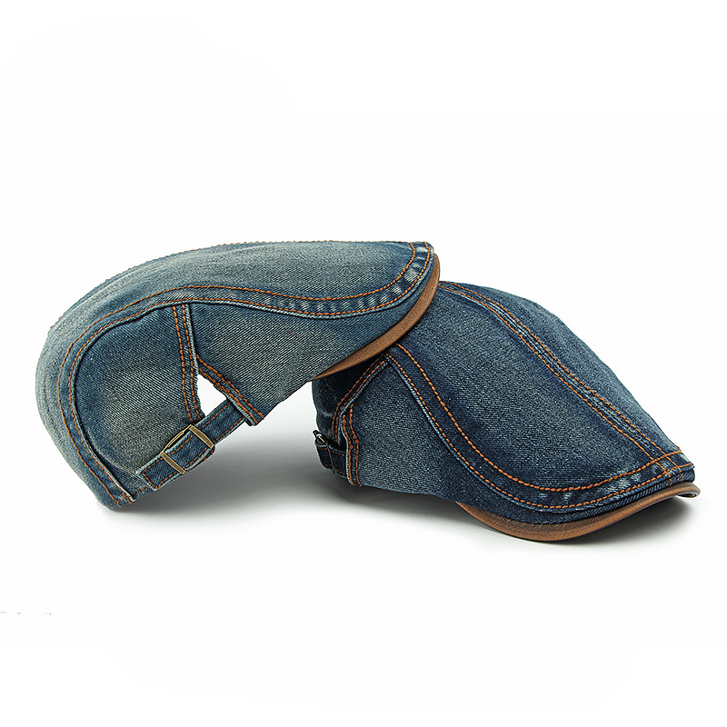 DenvaroCrest | Gorra plana de denim con costura contrastante