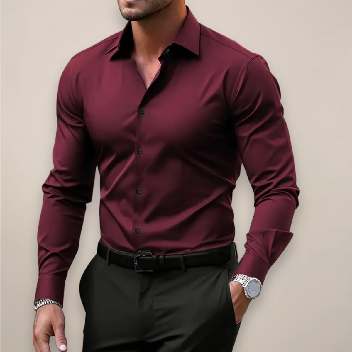 Alejandro | Camisa de Manga Larga con Cuello Punto