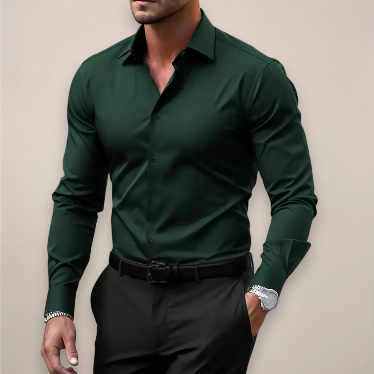 Alejandro | Camisa de Manga Larga con Cuello Punto