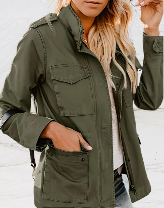 Camina | Chaqueta Utilitaria De Cuello Alto Y Manga Larga
