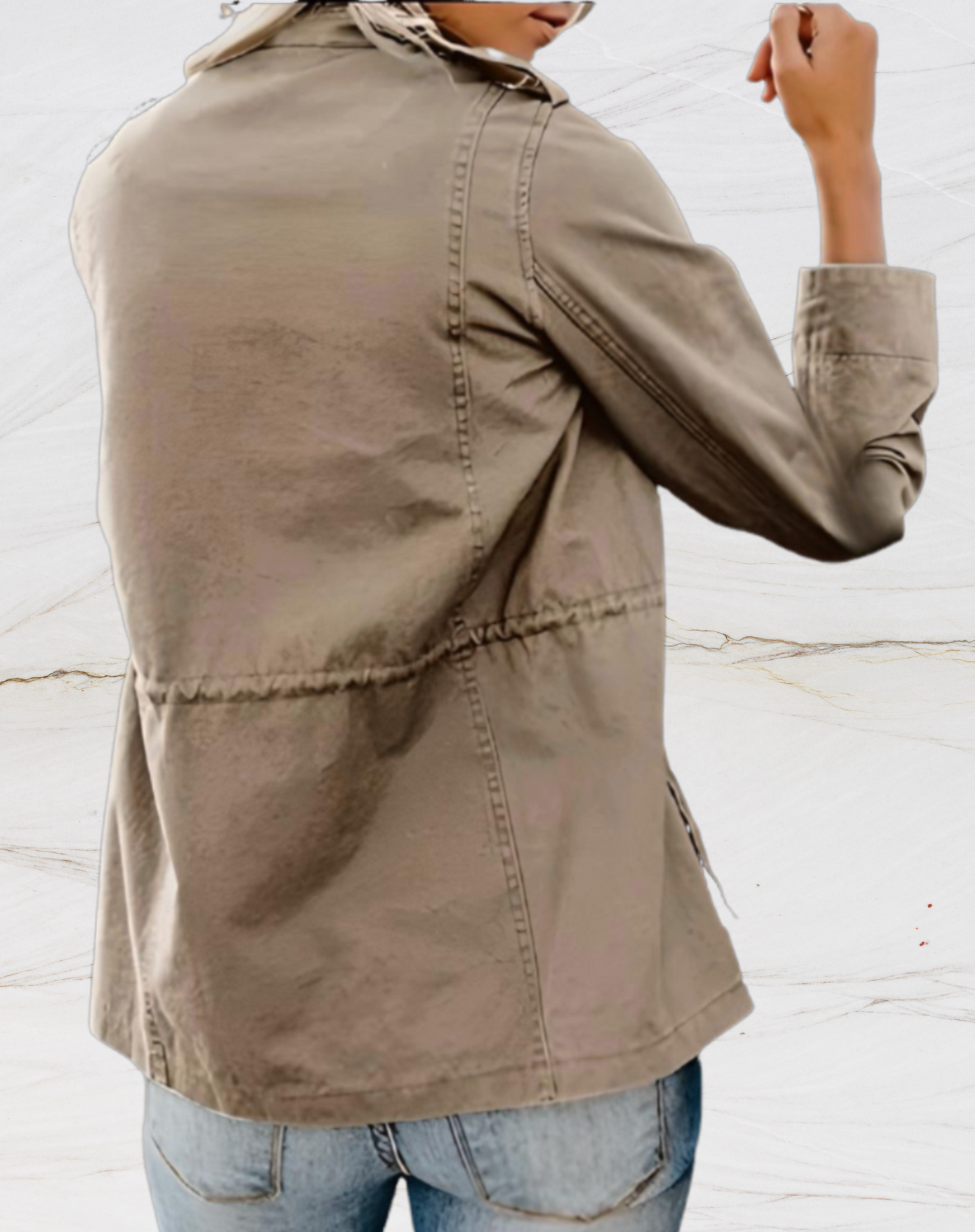Camina | Chaqueta Utilitaria De Cuello Alto Y Manga Larga