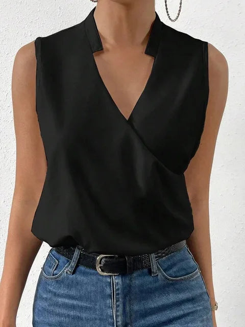 Quendresa | Blusa Sin Mangas Cruzada Cuello V