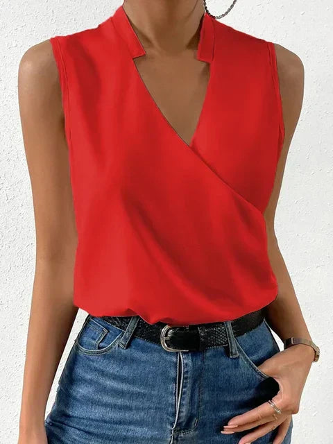 Quendresa | Blusa Sin Mangas Cruzada Cuello V