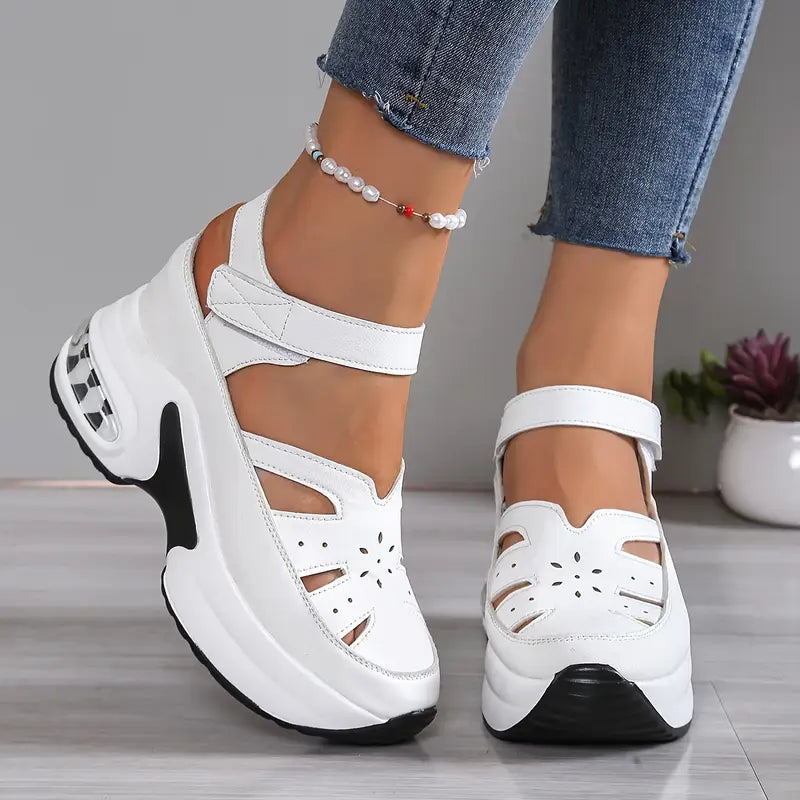 Vinara | Sandalias De Plataforma Para Mujer Con Diseño De Tiras Caladas