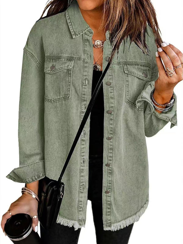 Kahlia | Chaqueta Con Flecos Y Botonadura Frontal Estilo Vaquero