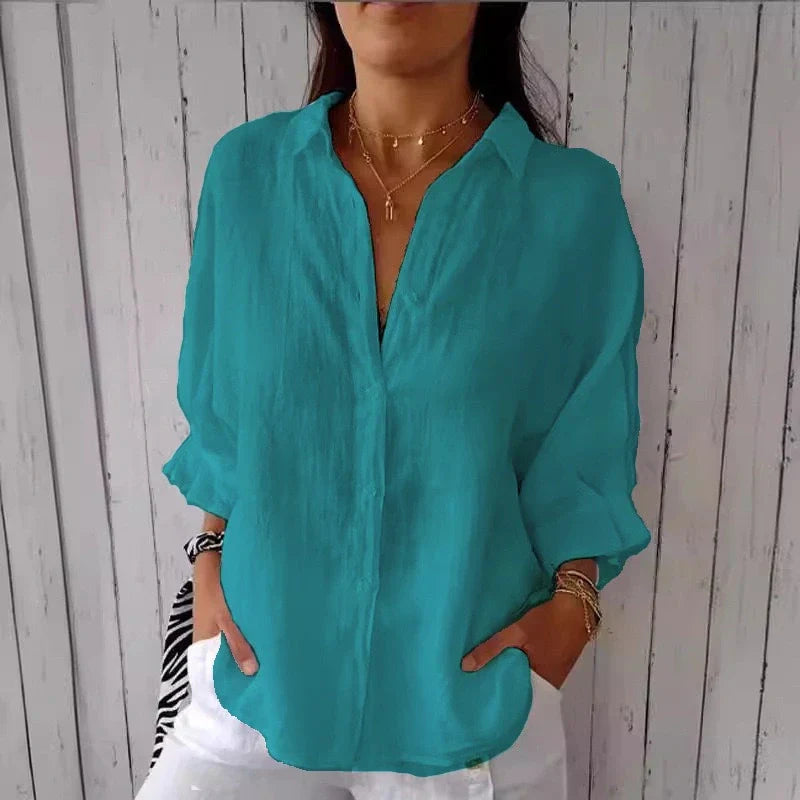 Aelita | Camisa de Manga Larga Con Cuello y Botones en la Parte Delantera