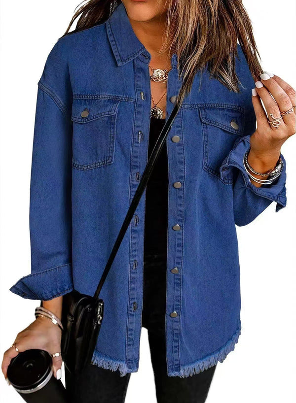 Kahlia | Chaqueta Con Flecos Y Botonadura Frontal Estilo Vaquero