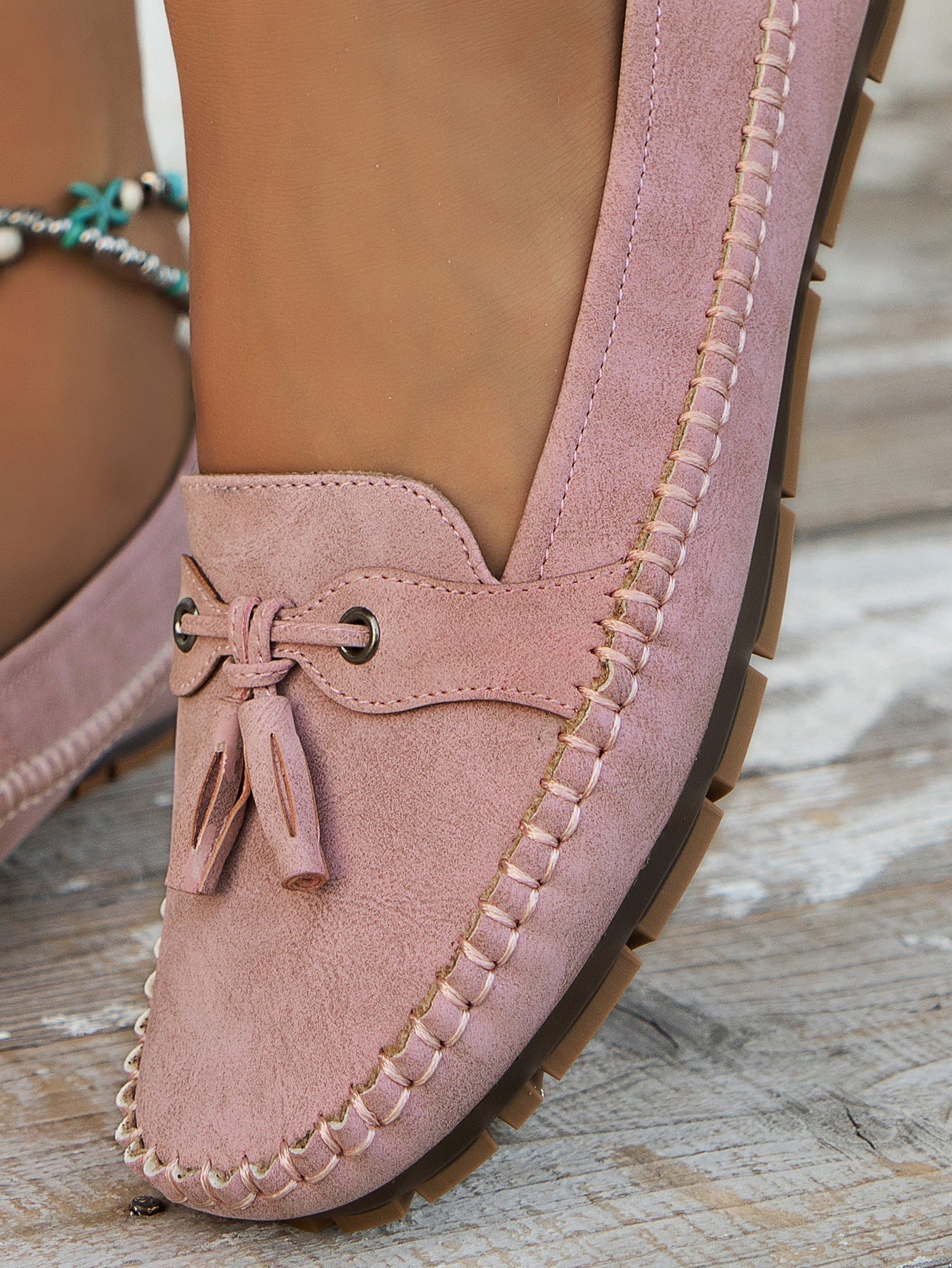 Tânia | Mocasines Sin Cordones Con Borlas Para Mujer