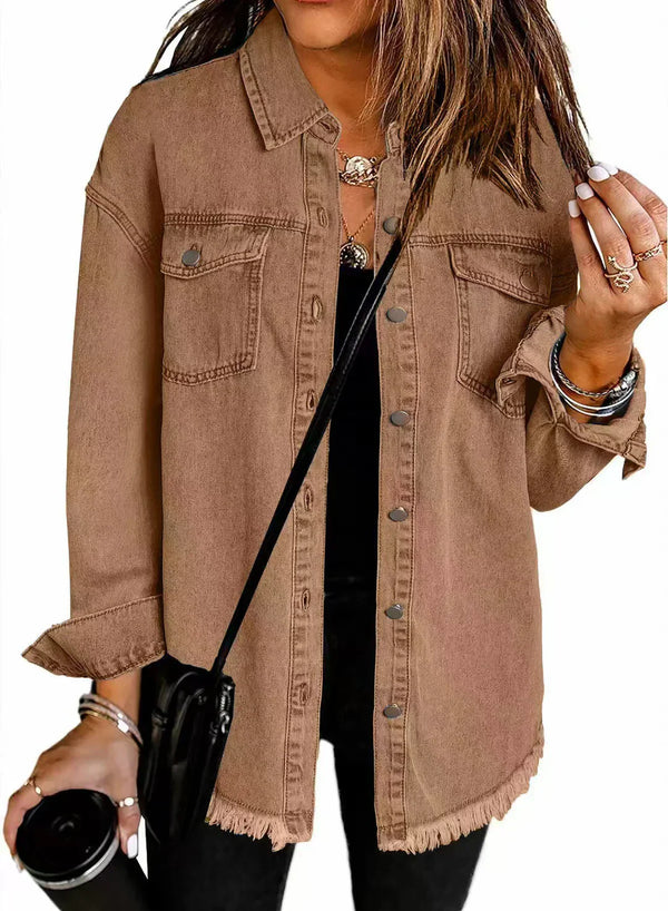Kahlia | Chaqueta Con Flecos Y Botonadura Frontal Estilo Vaquero
