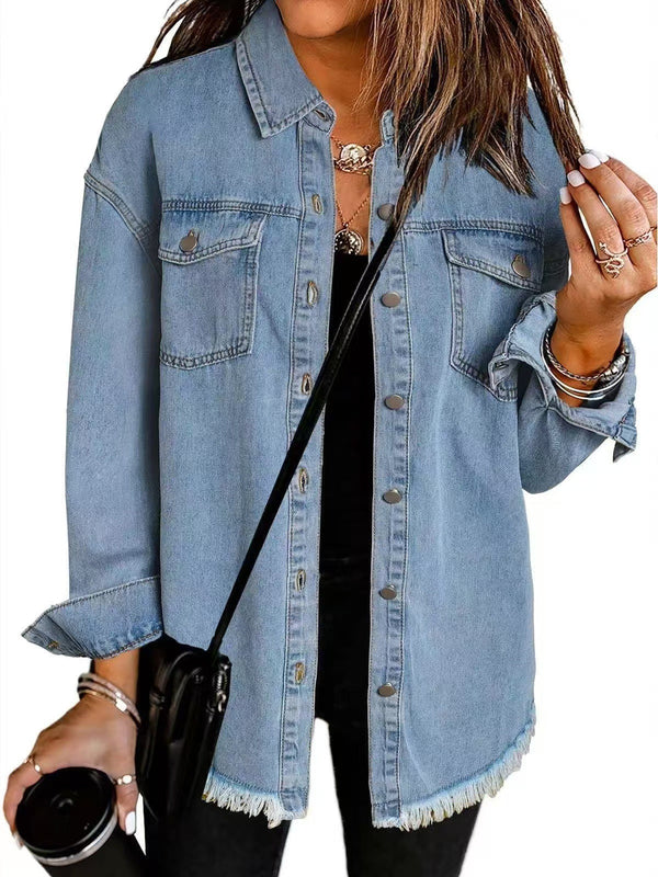 Kahlia | Chaqueta Con Flecos Y Botonadura Frontal Estilo Vaquero