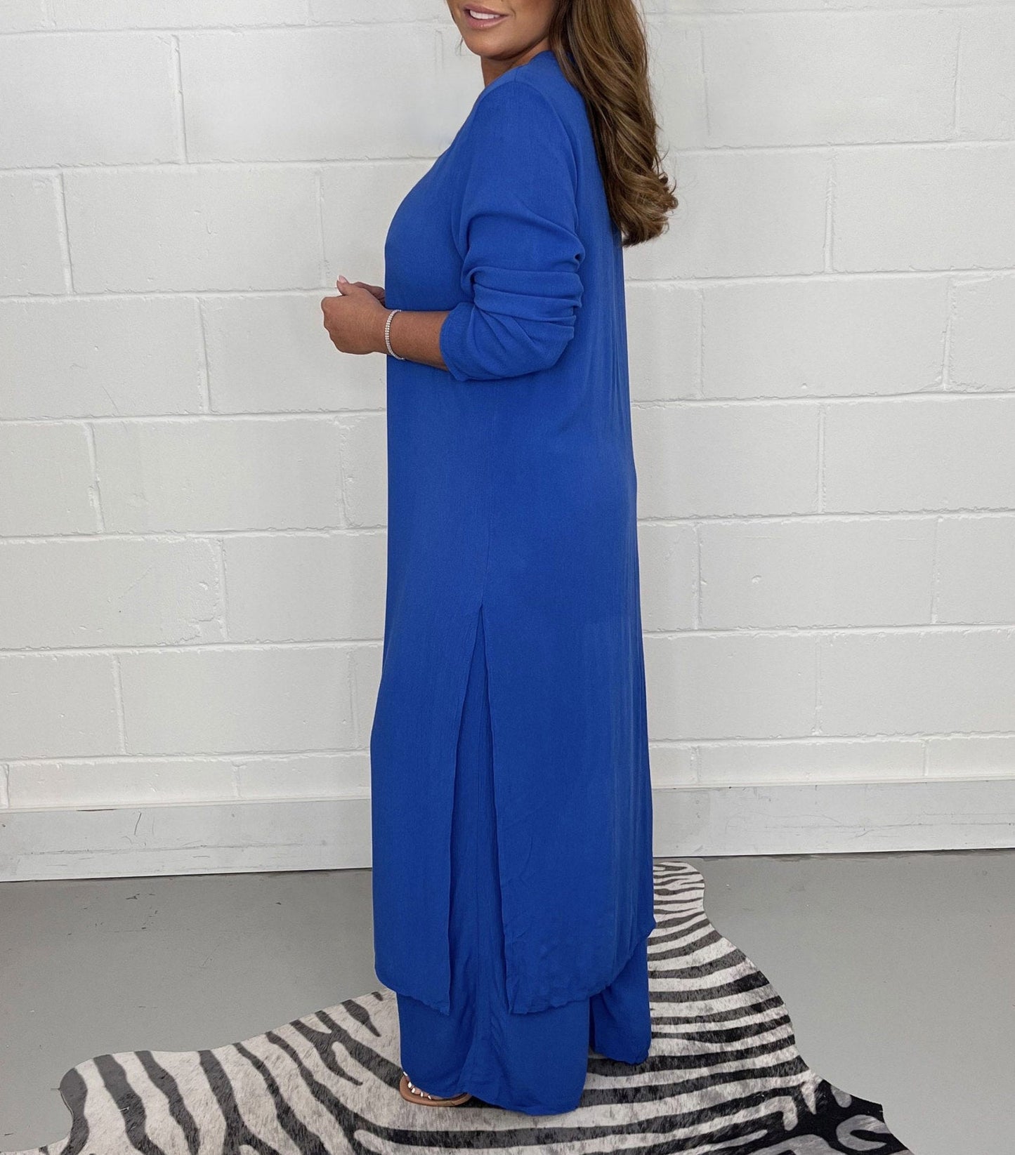 Alejandra | Conjunto De Dos Piezas: Túnica Larga Y Pantalones De Pierna Ancha