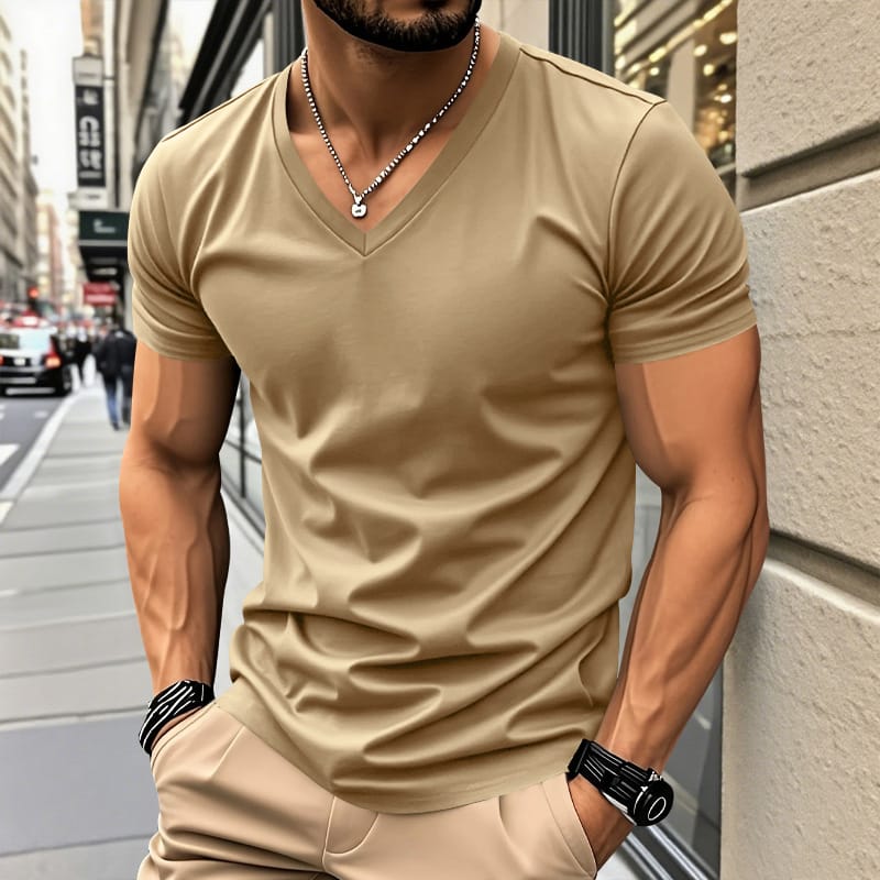 Railson | Camiseta de Manga Corta Con Cuello en V y Tacto de Algodón